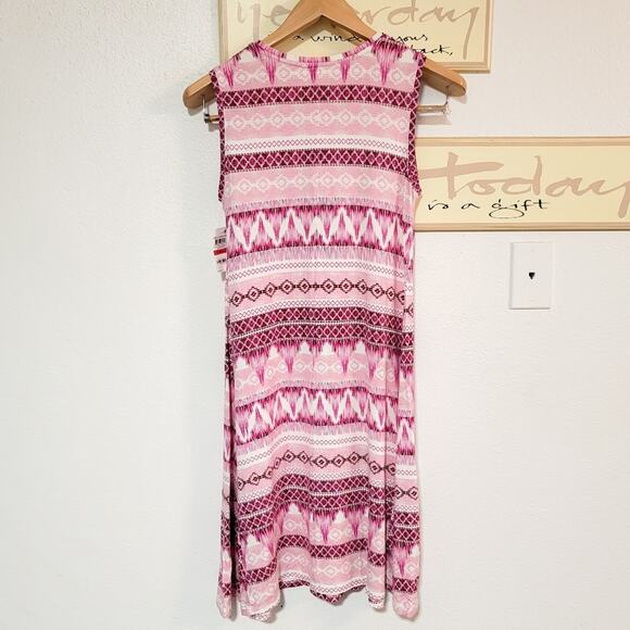 Style & Co New tribal Aztec stripe print sleeveless flowy swing dress size XS - Picture 2 of 9